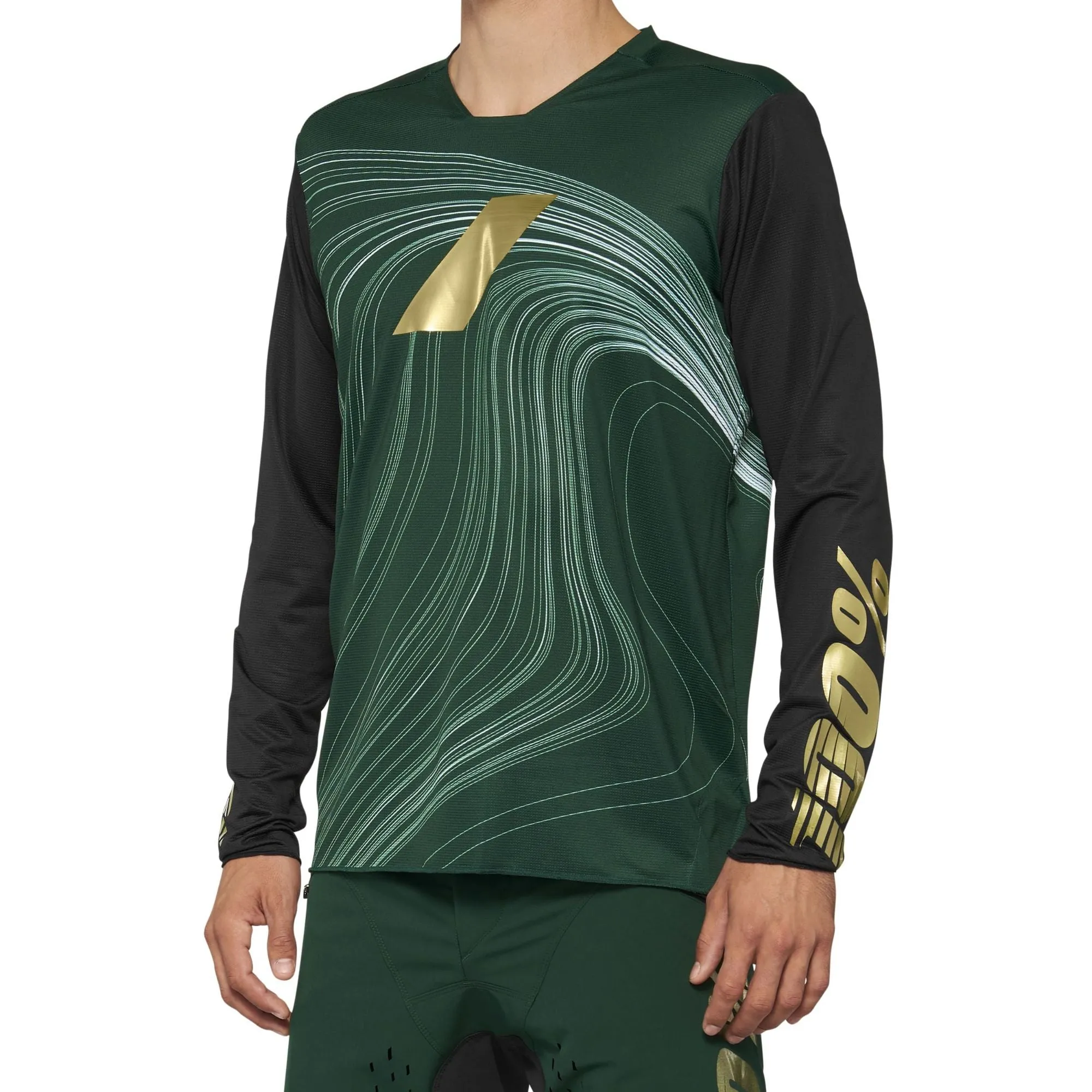 100% R-Core X Long Sleeve Limited Edition Jersey Forest Green XL