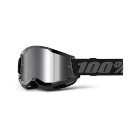 100% Strata 2 Goggle Black / Silver Mirror Lens