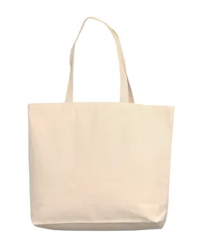 18" Large Organic Canvas Shopper Tote Bags with Bottom Gusset - OR250