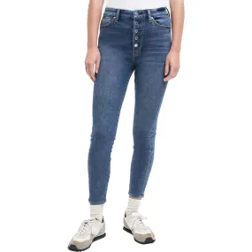 7 For All Mankind Womens Aubrey Super High Waist Medium Wash Skinny Jeans