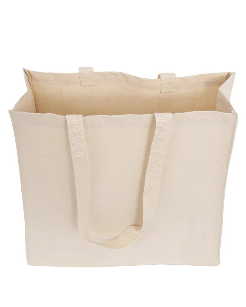 96 ct Organic Canvas Self Standing Grocery Shopper Tote Bags - By Case