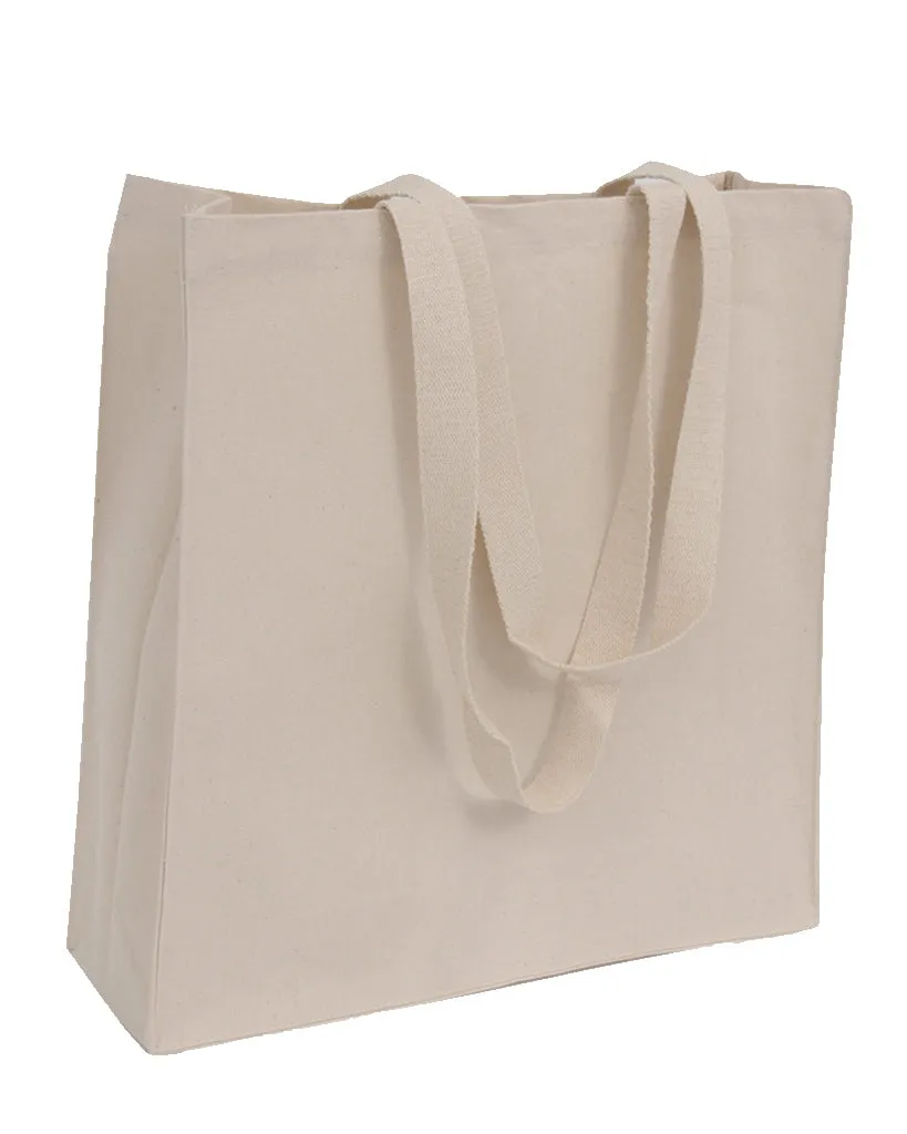 96 ct Organic Canvas Self Standing Grocery Shopper Tote Bags - By Case