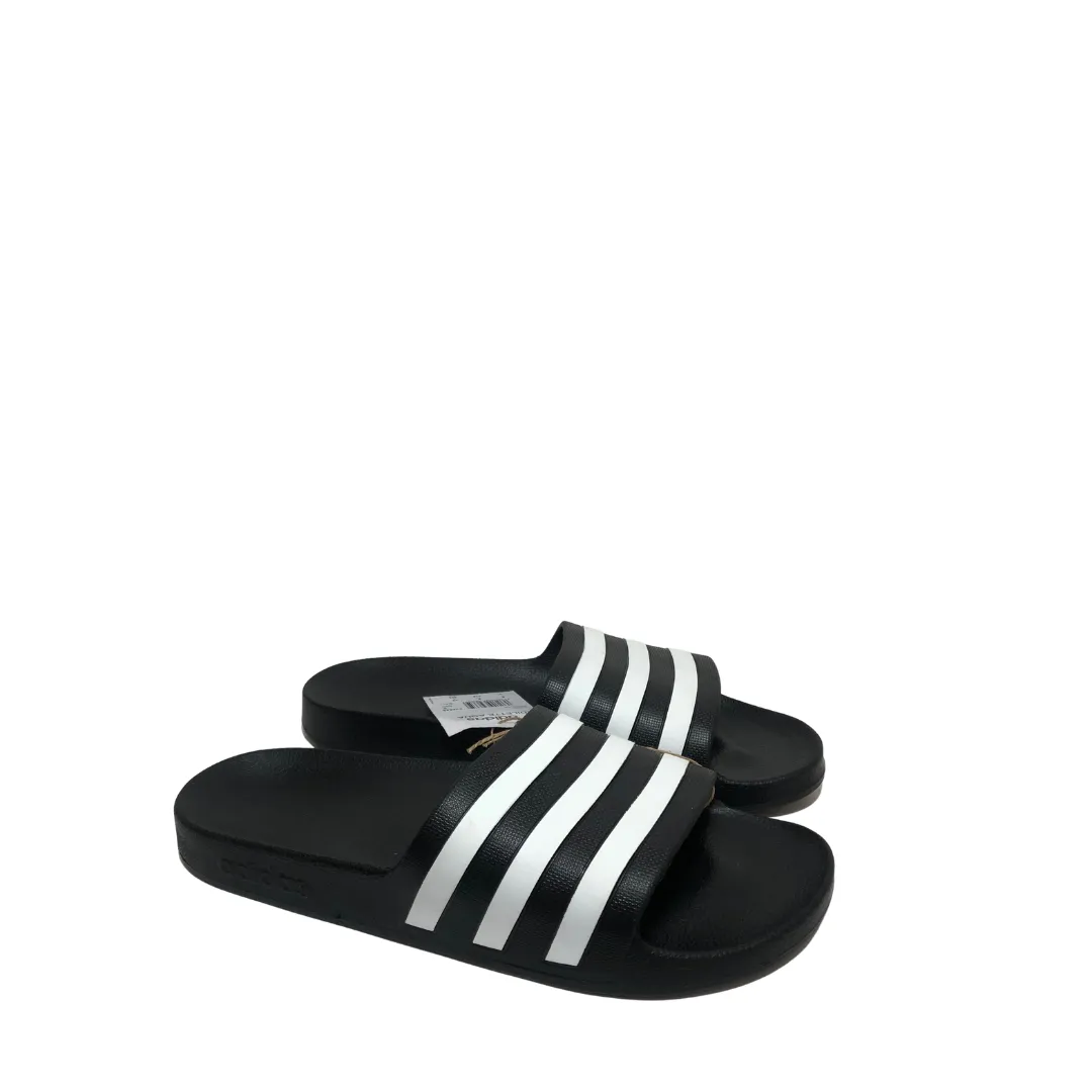 Adidas Unisex Black Adilette Aqua Slides | Brand New |