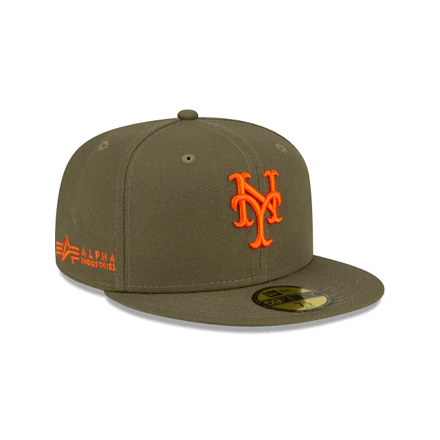 Alpha Industries X New York Mets Green 59FIFTY Fitted Hat