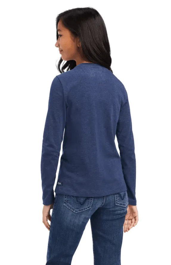 Ariat Youth Girl's Fan Club Navy Long Sleeve Tee 10041252