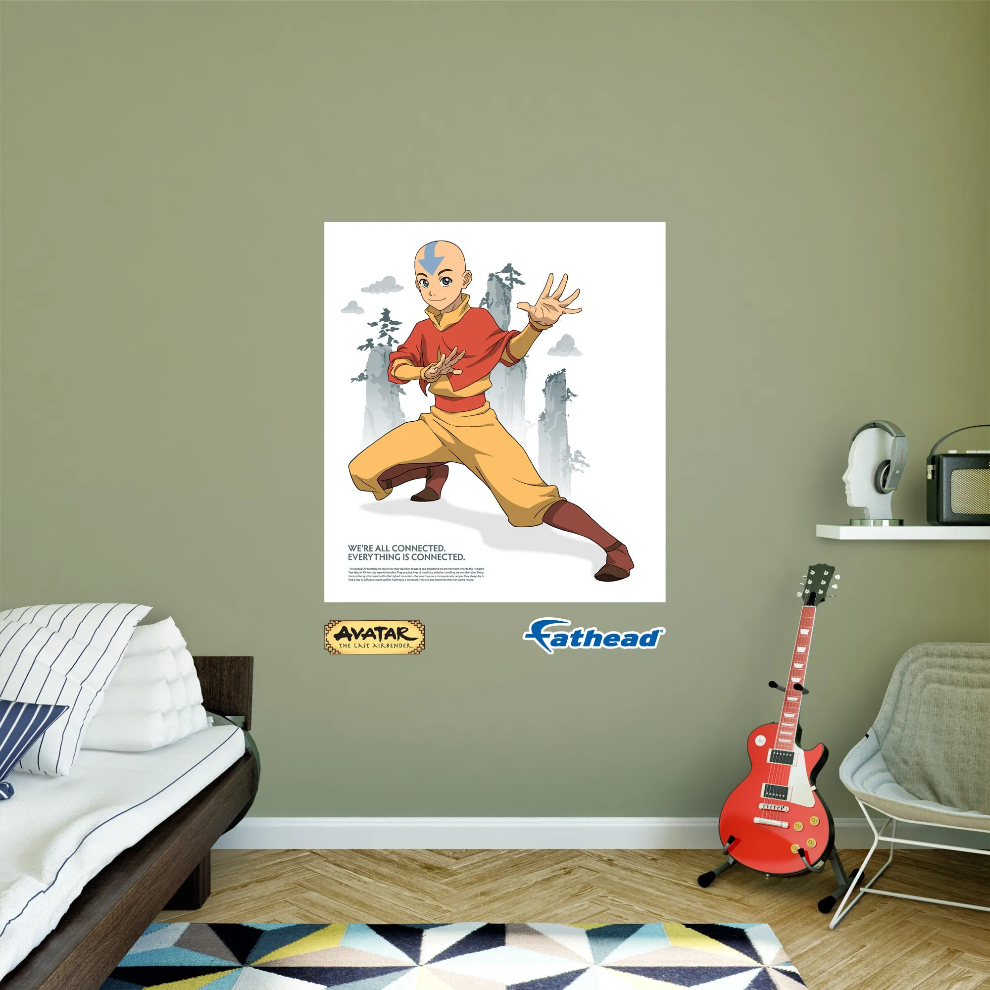 Avatar The Last Airbender: Aang Poster - Officially Licensed Nickelodeon Removable Adhesive Decal