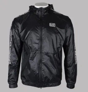 EA7 Logo Series Taping Windbreaker Jacket Black