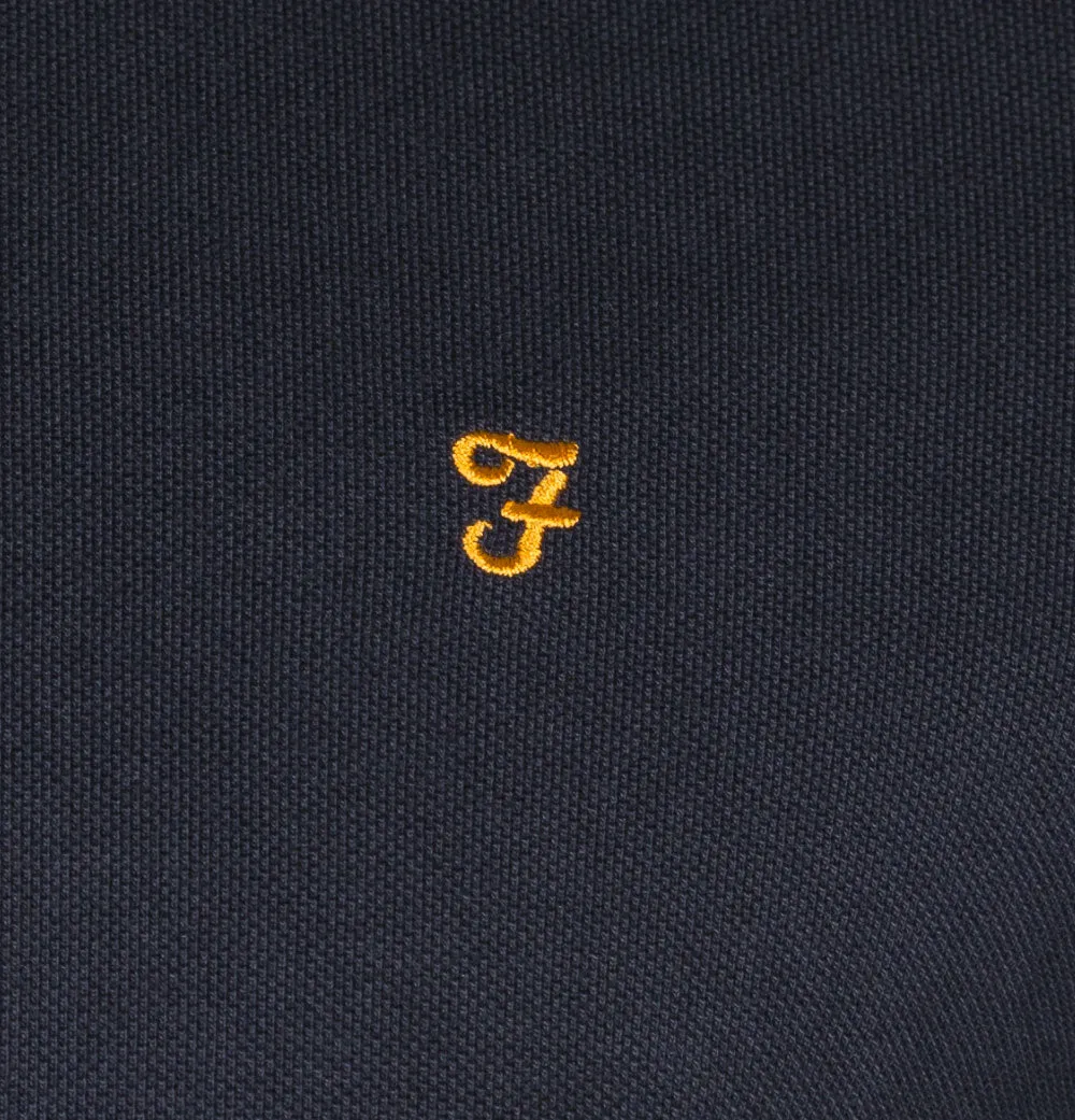 Farah Ricky LS Polo Shirt True Navy Blue