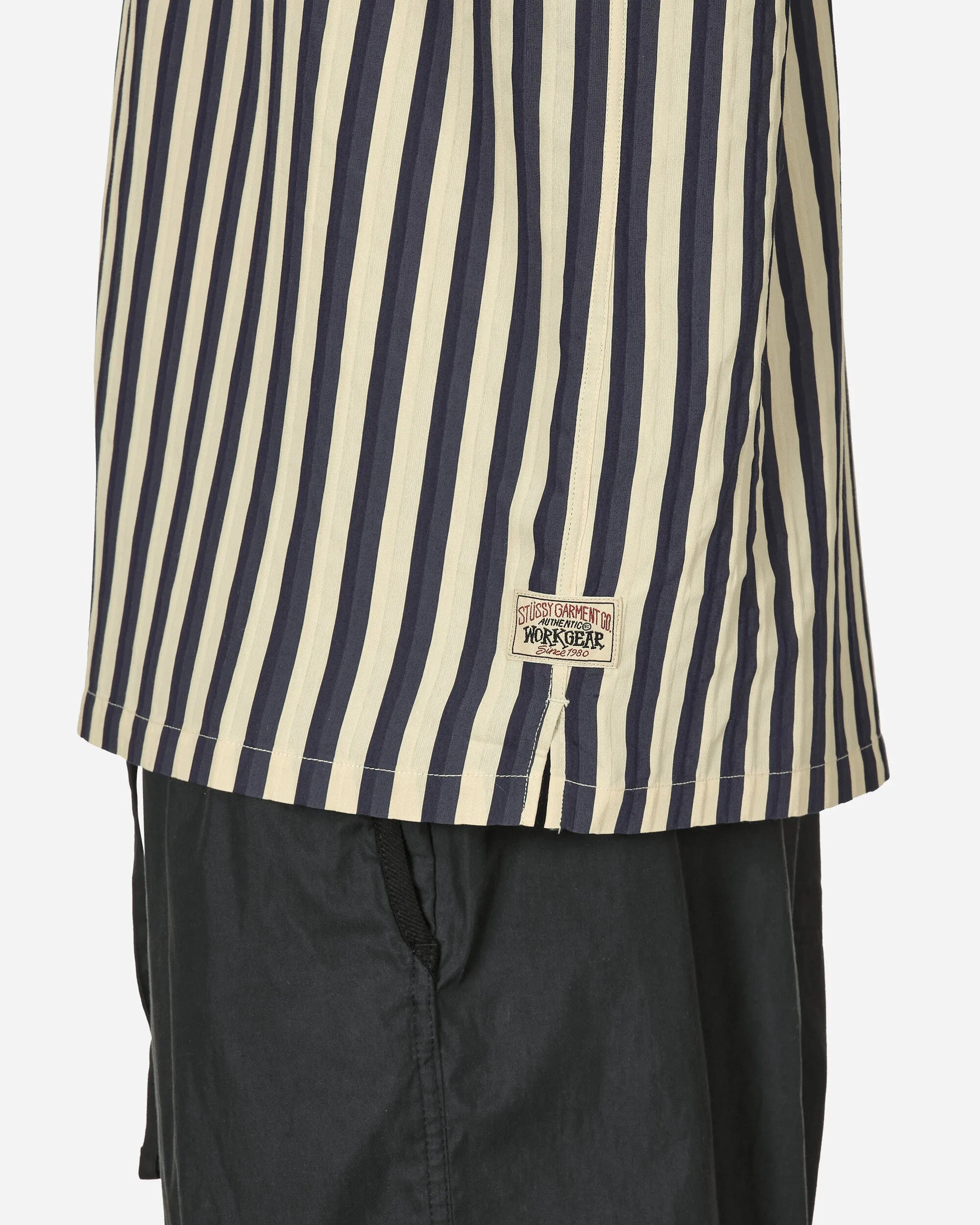 Flat Bottom Stripe Shirt Navy