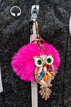 Fluff Crystal Owl Keychain