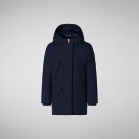 Girls' hooded parka Ally in navy blue