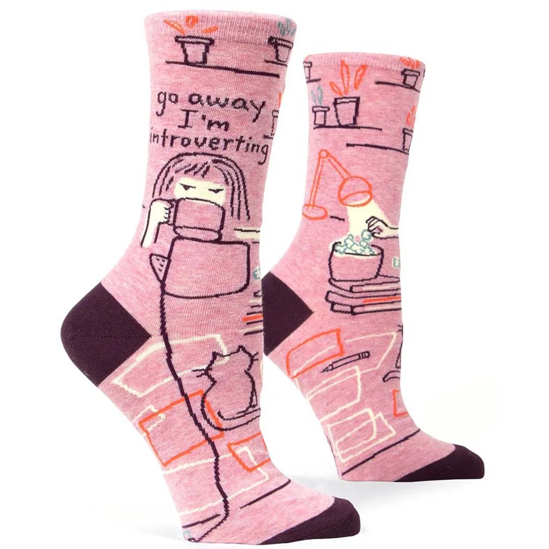 Go Away I'm Introverting Women's Crew Socks