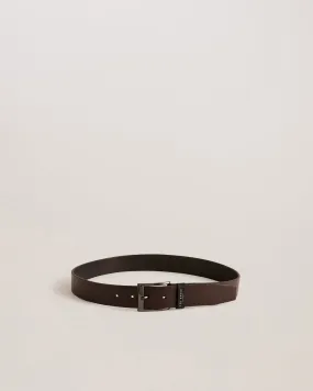 Hady T Etched Leather Belt Black