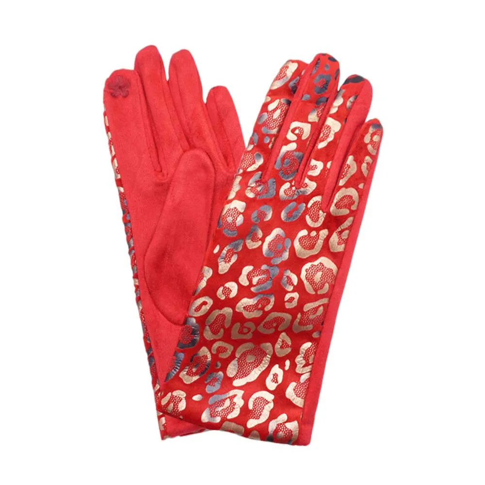 Leopard Pattern Smart Touch Gloves