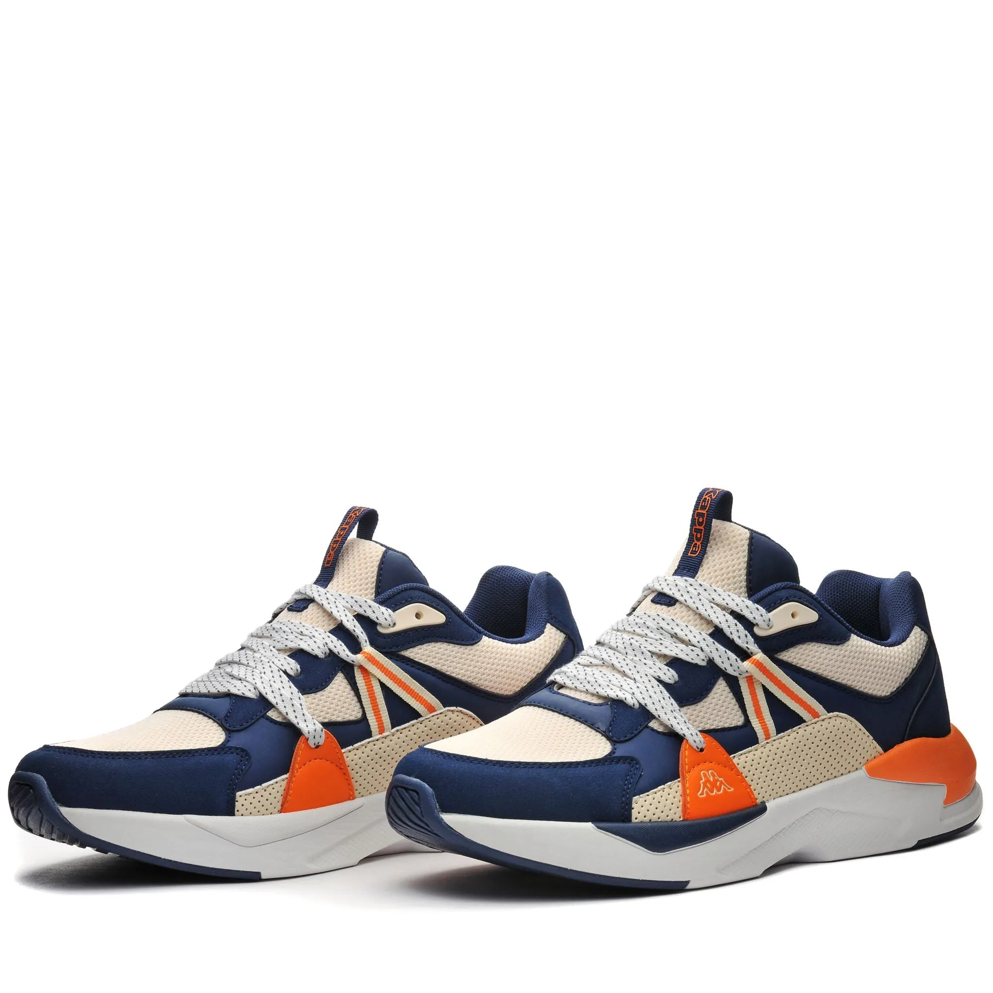 LOGO HOLBORN - Sneakers - Low Cut - Man - BLUE INSIGNIA-BEIGE ECRU-ORANGE POPSICLE