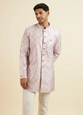 Manyawar Pink Medallion Printed Kurta Set