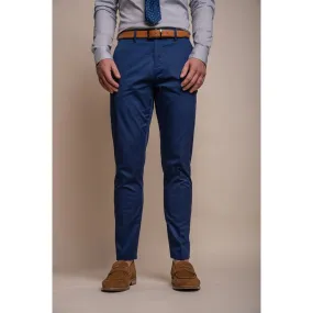 Mario - Men's Summer Blue Smart Trousers