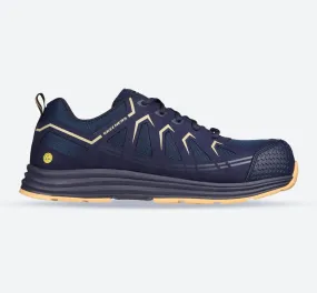 Men's Wide Fit Skechers 200127EC Malad II Safety Trainers - Navy/Tan