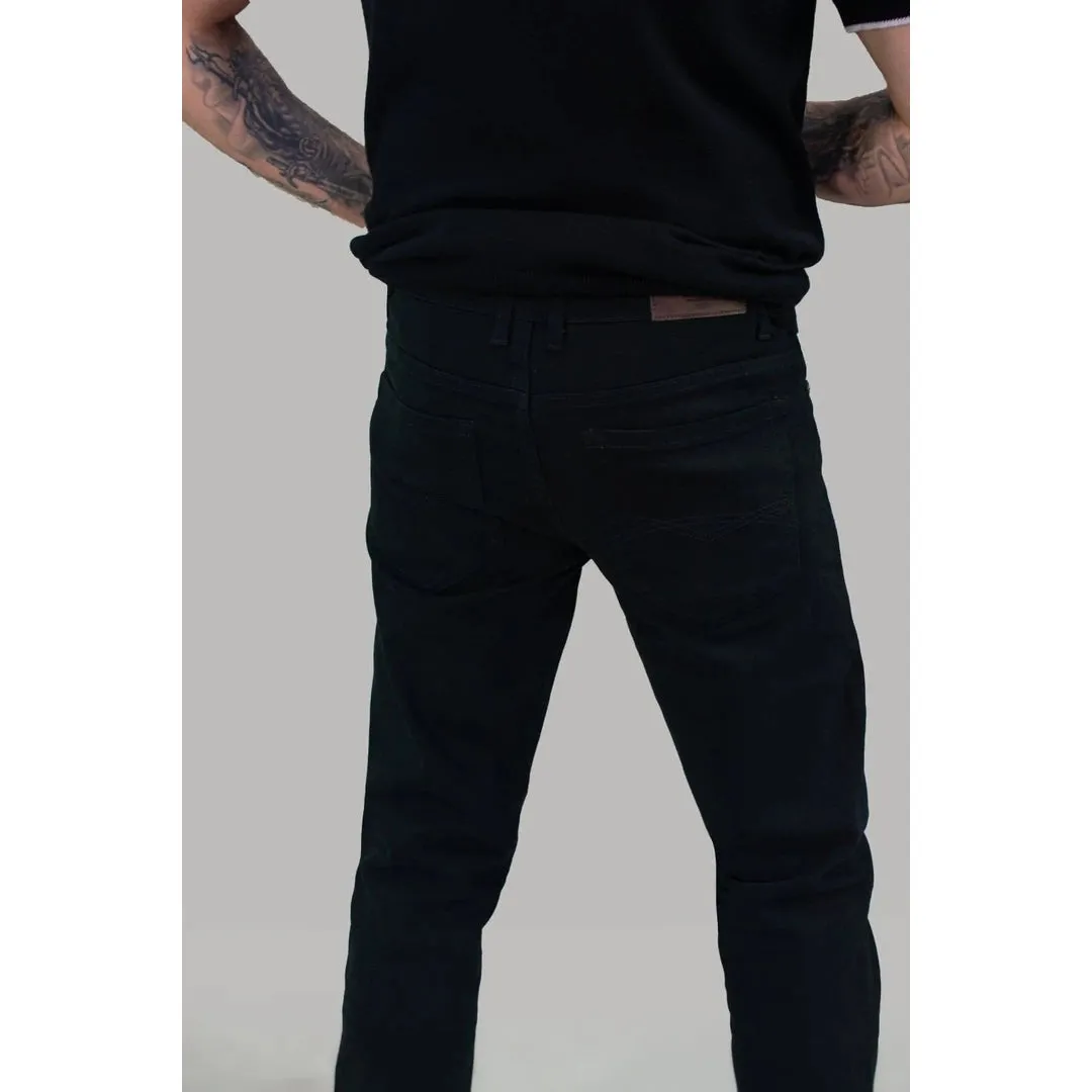 Milano - Men's Stretch Denim Jeans Navy Stonewash Black