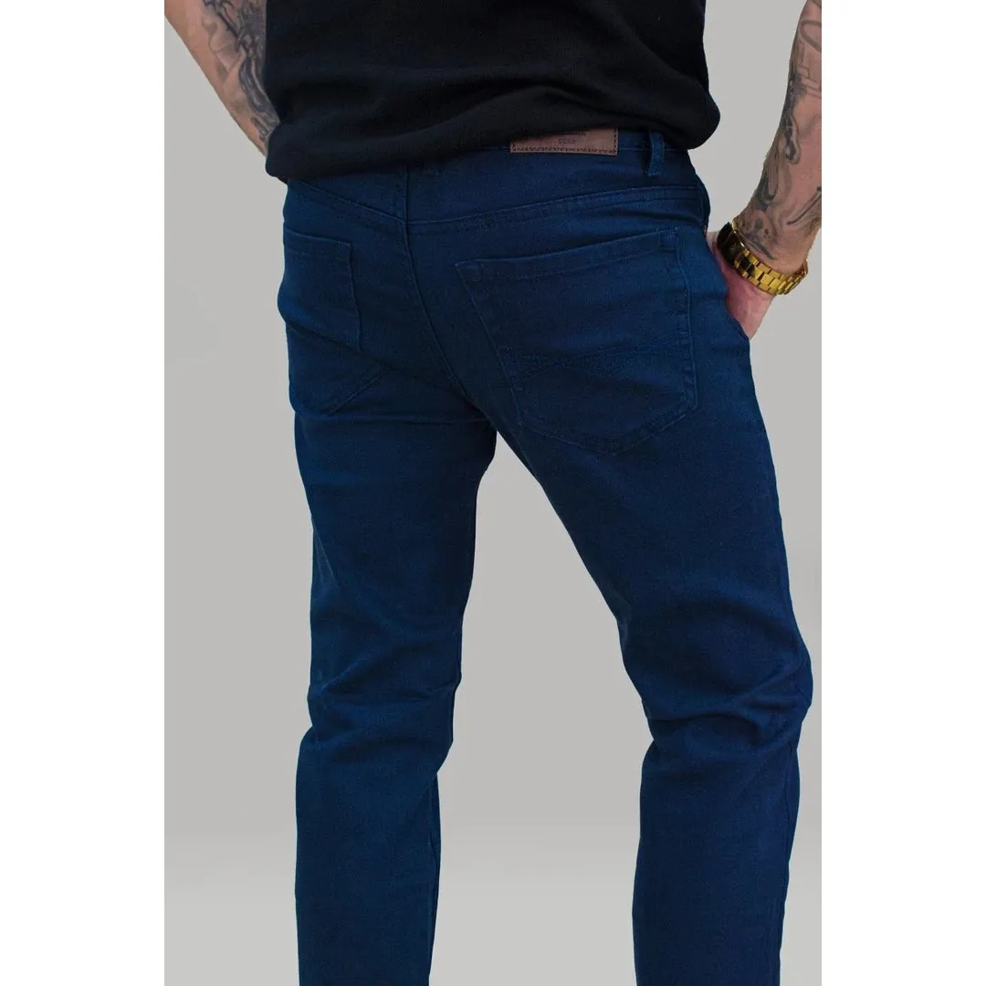 Milano - Men's Stretch Denim Jeans Navy Stonewash Black