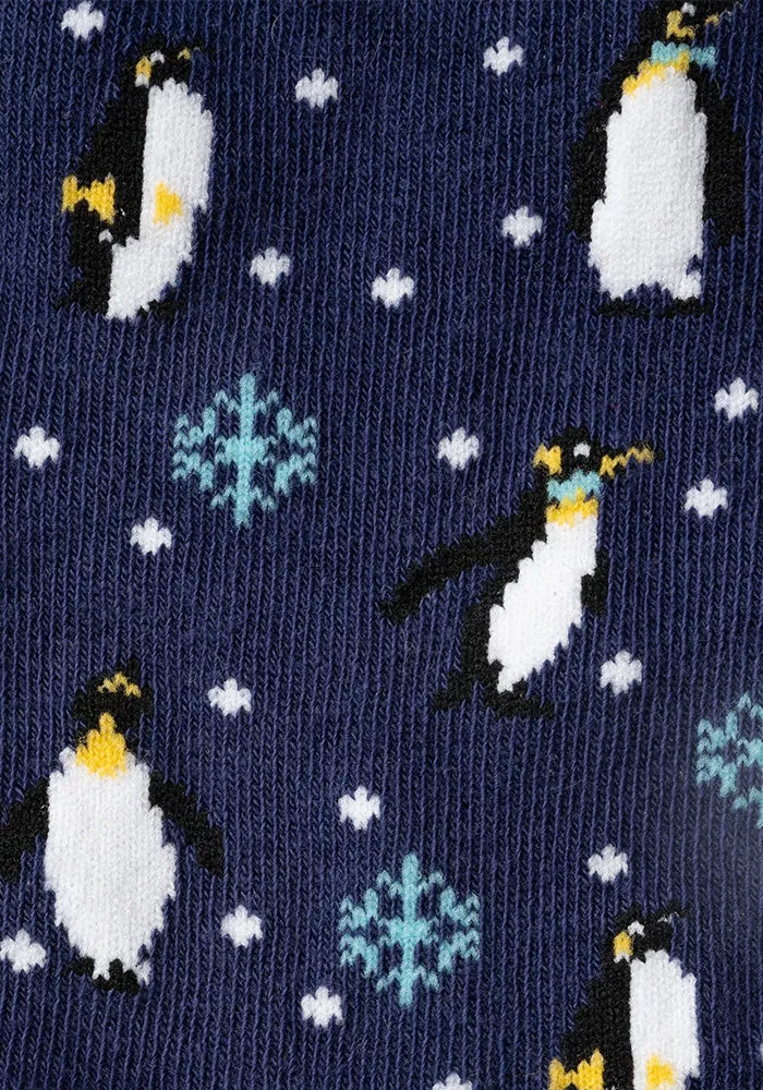 Navy Penguin Socks