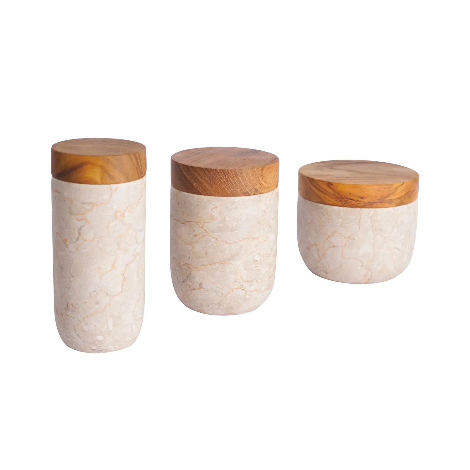 Nimes Glossy Marble Pots (Set of 3)