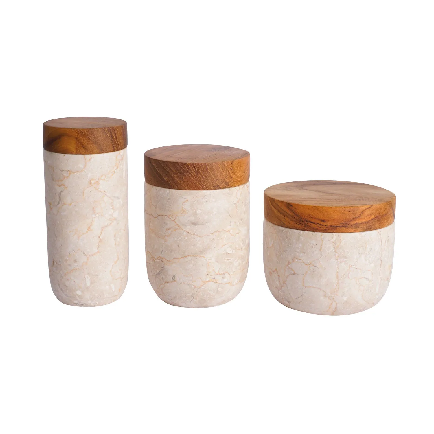 Nimes Glossy Marble Pots (Set of 3)