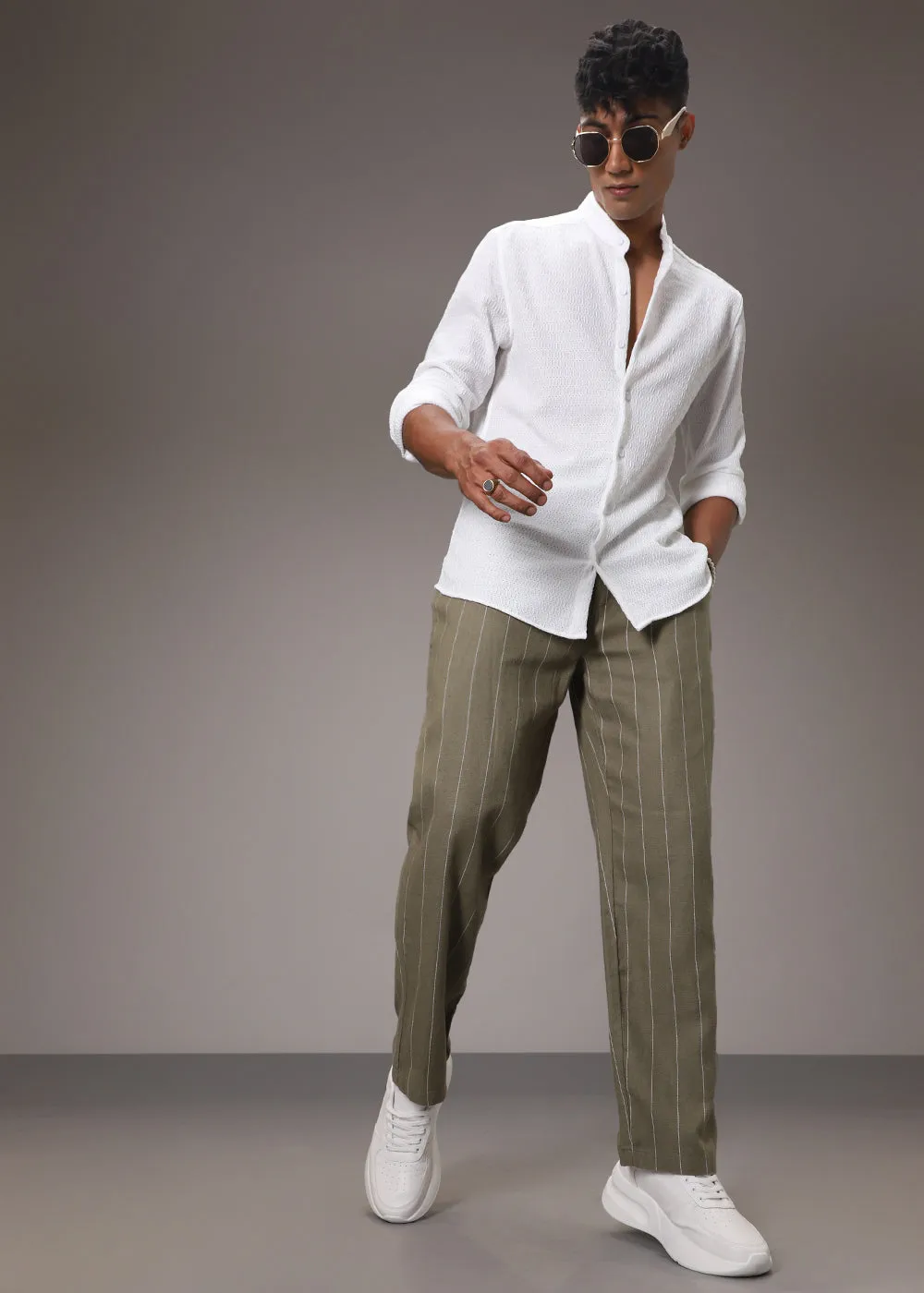 Olive Cotton Linen Pant