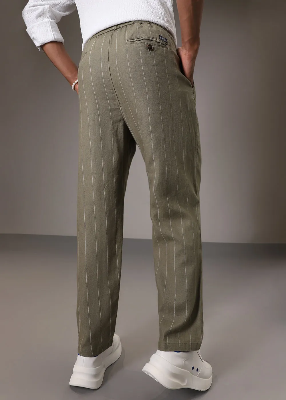 Olive Cotton Linen Pant