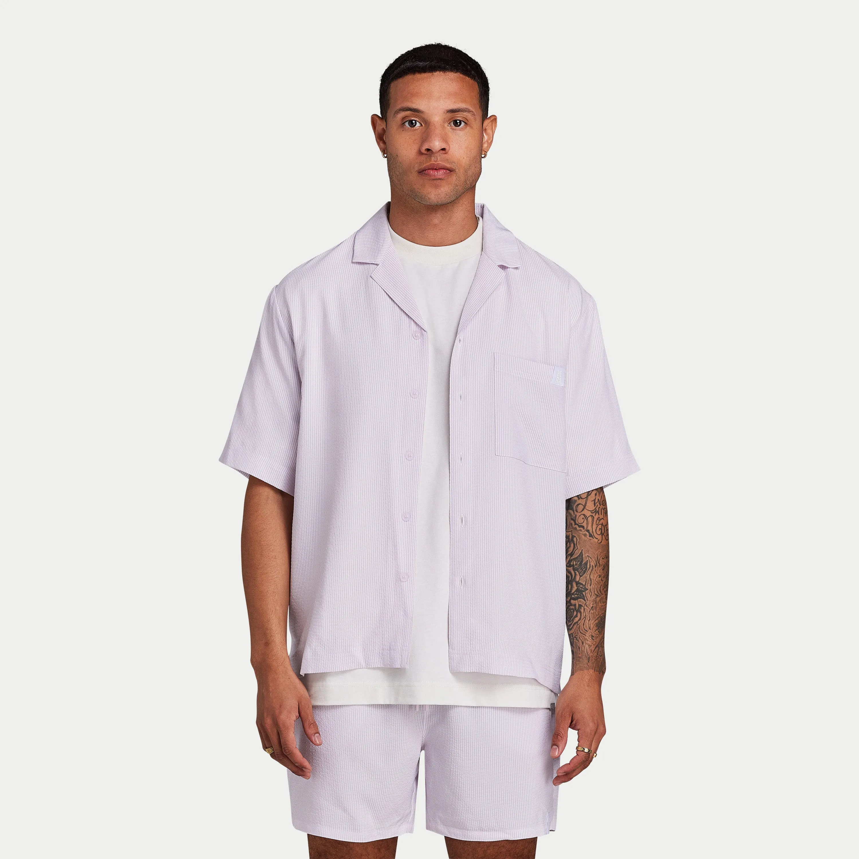 REWEAR Seersucker Shirt - Spring Lilac