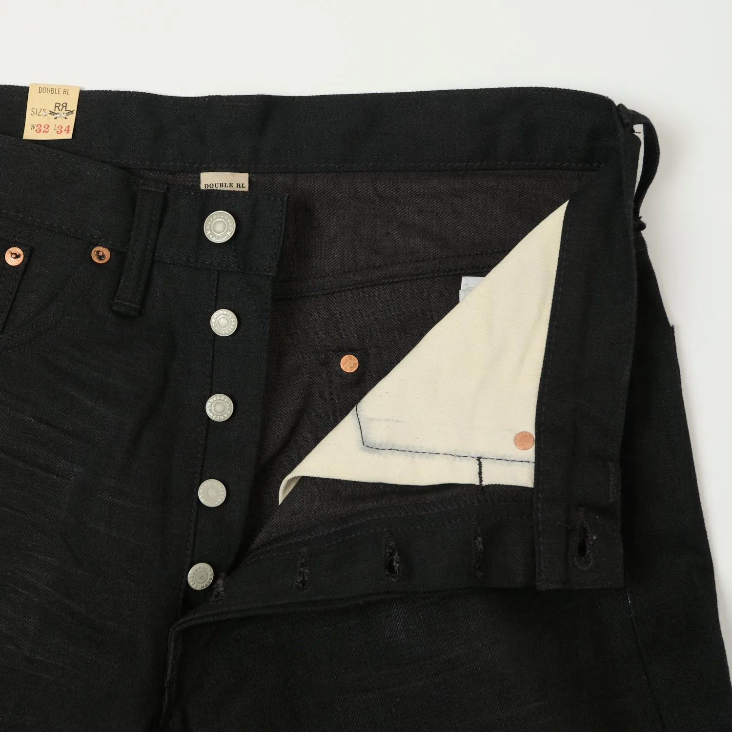 RRL 5-Pocket Selvedge Jean - New Black On Black Wash