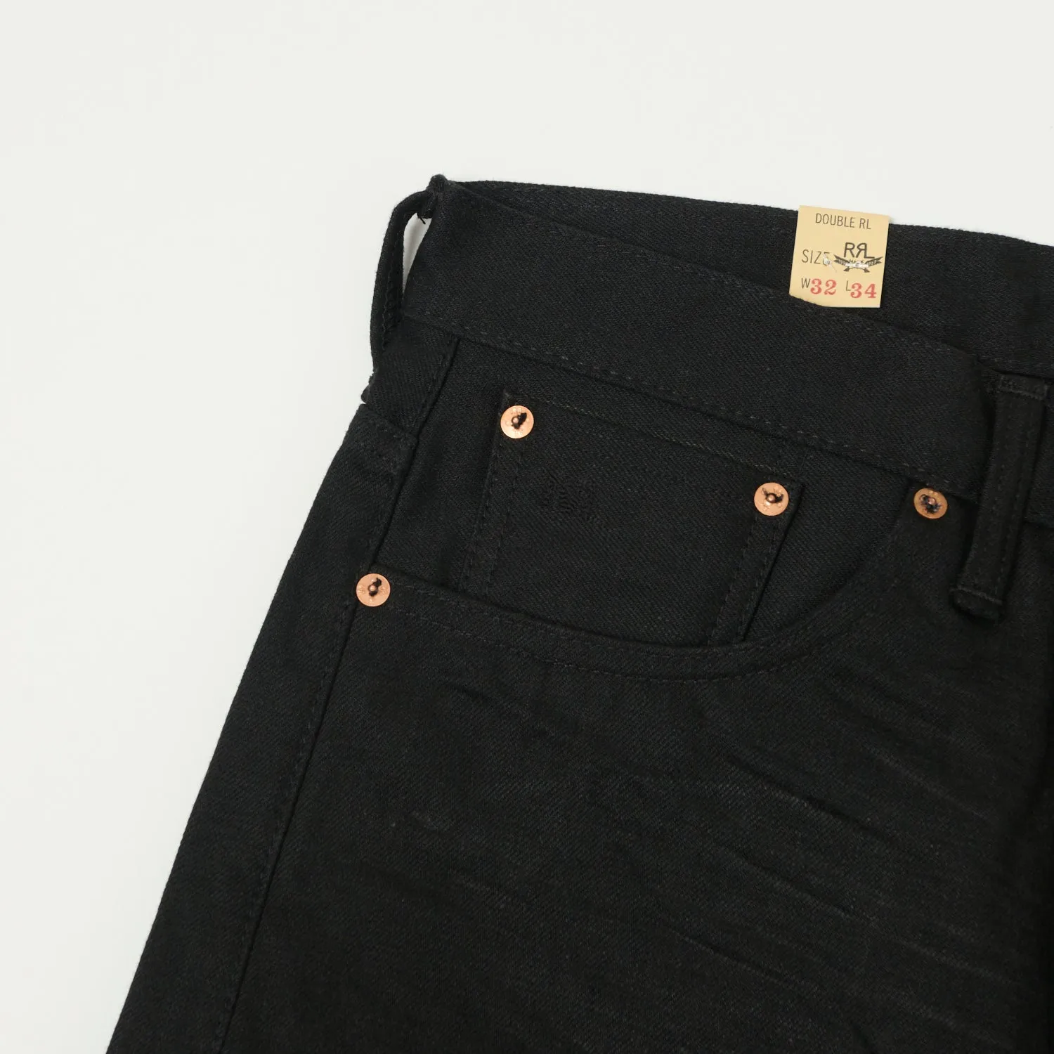 RRL 5-Pocket Selvedge Jean - New Black On Black Wash