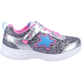 Skechers Girls Glimmer Kicks Starlet Shine Light Up Trainers - Silver