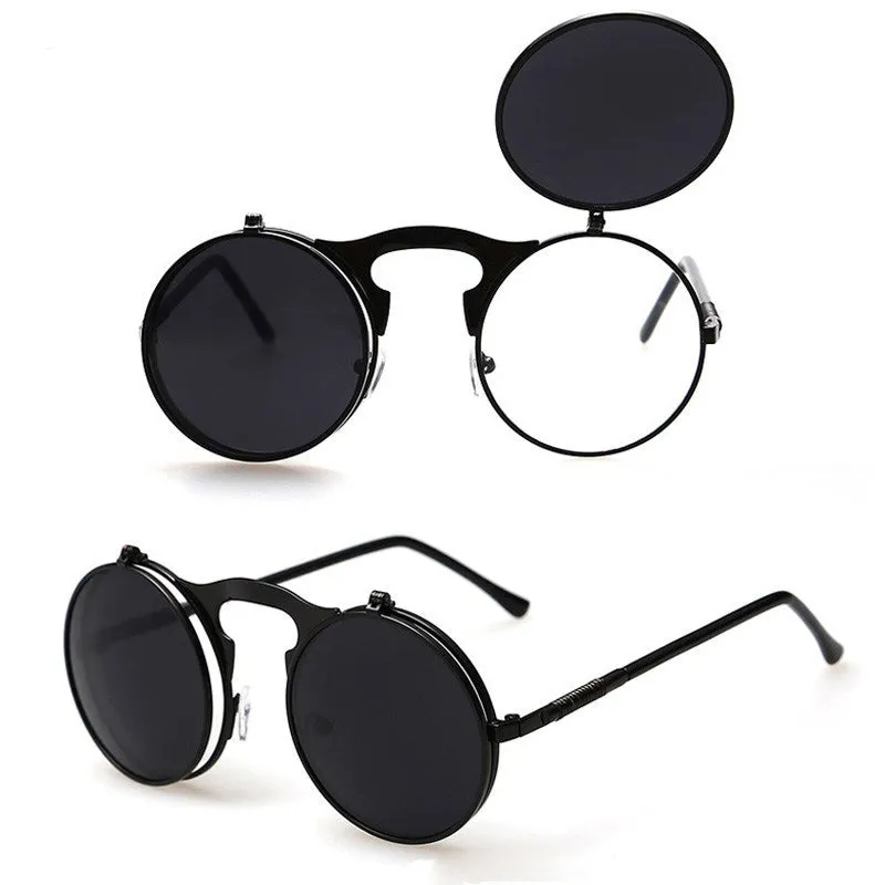 Stylish Round Flip Vintage Sunglasses For Women-SunglassesCraft