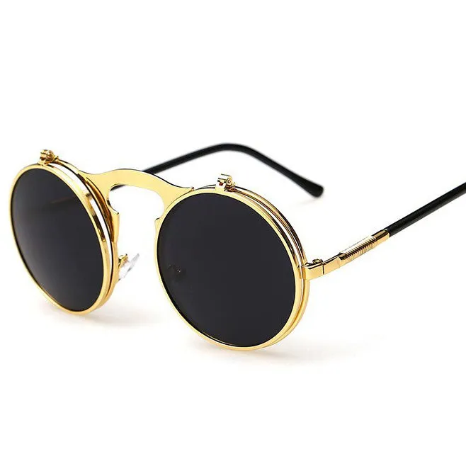 Stylish Round Flip Vintage Sunglasses For Women-SunglassesCraft