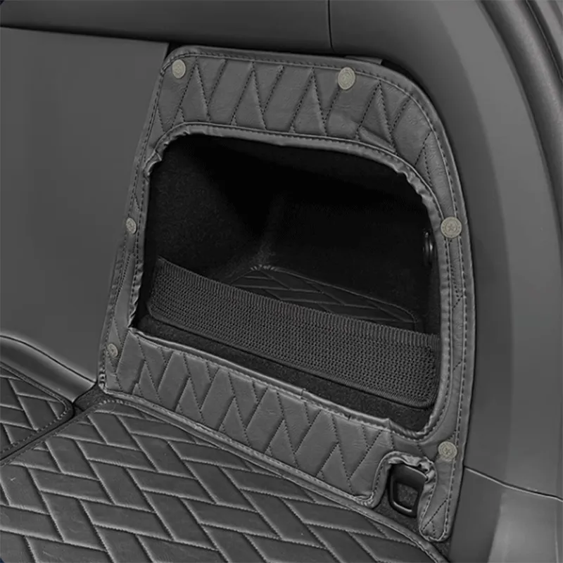 TAPTES® Leather Rear Trunk Mat for Model X 2016-2023, Premium Cargo Mat & Seat Back Protector