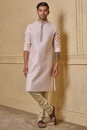 Tasva Pink Jacquard Kurta Set