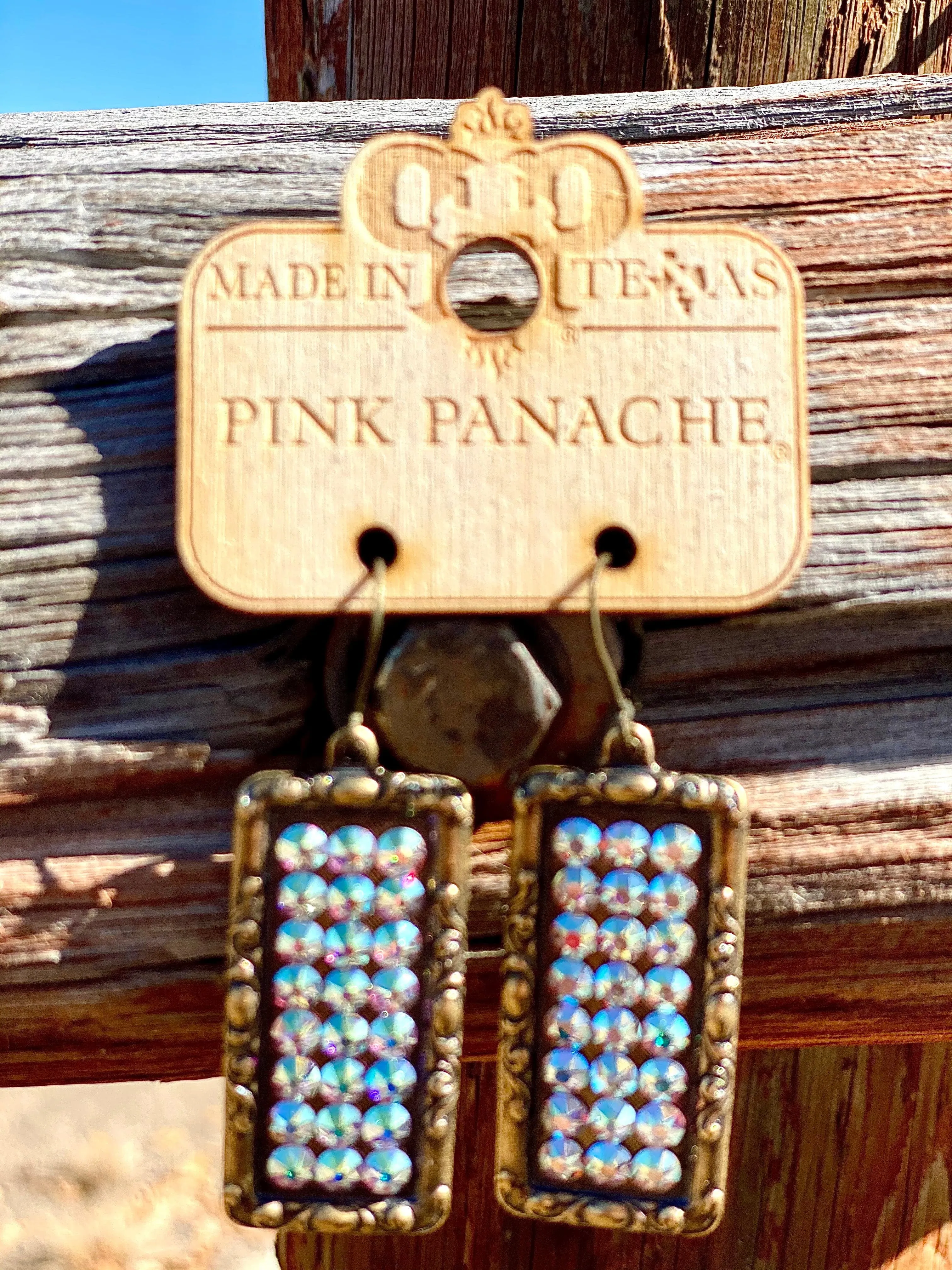 The Pink Panache Gold AB Crystal Earrings