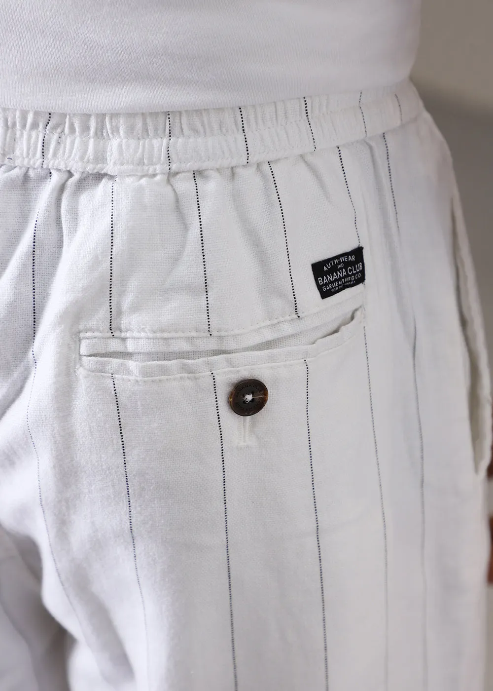 White Cotton Linen Pant